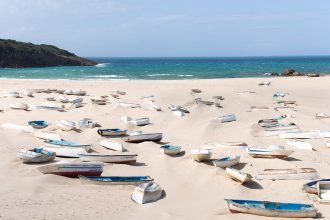 boats, beach, sea