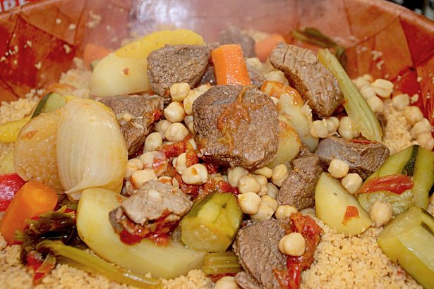 couscous, vegetable, meat